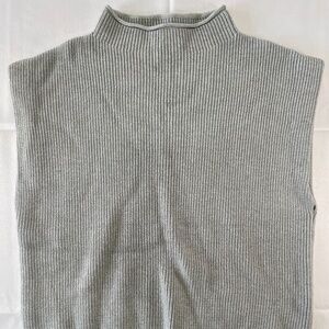Anrabess Women’s Grey Ribbed Knit Sleeveless Top – Size XL